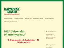 Tablet Screenshot of blumenhof-bakker.de